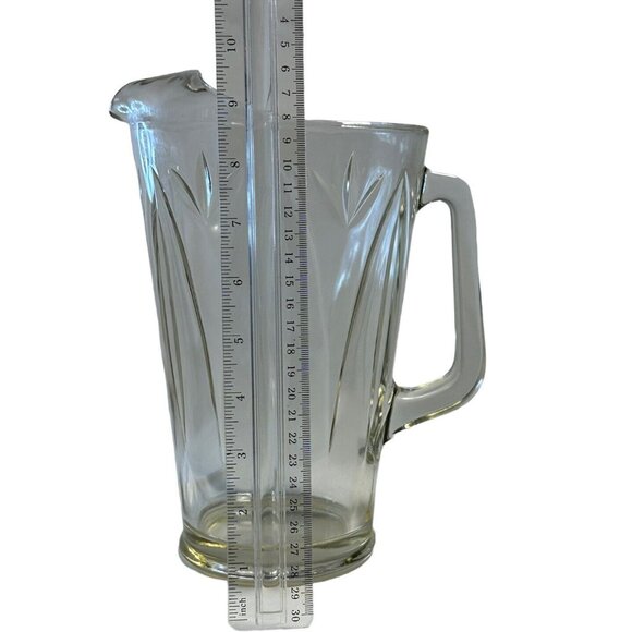 Vintage Clear Pressed Glass Pitcher with Ice Lip Excellent Condition Marked 13 - Picture 8 of 8